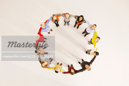 People connected in circle