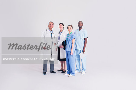 Portrait of confident doctors and nurses