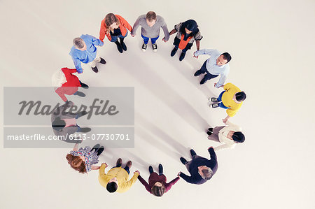 Business people in circle