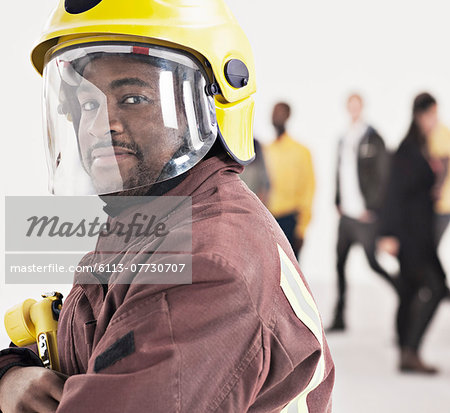 Portrait of confident fireman