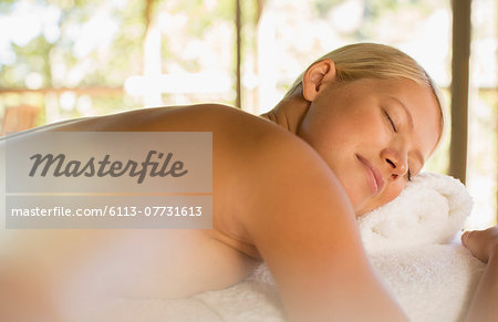 Woman having massage in spa