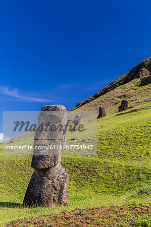 Moai sculptures in various stages of completion at Rano Raraku, the quarry site for all moai on Easter Island, Rapa Nui National Park, UNESCO World Heritage Site, Easter Island (Isla de Pascua), Chile, South America Moai sculptures in various stages of completion at Rano Raraku, the quarry site for all moai on Easter Island, Rapa Nui National Park, UNESCO World Heritage Site, Easter Island (Isla de Pascua), Chile, South America
