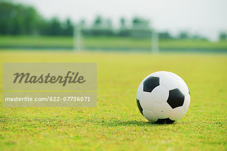 Soccer ball on soccer field