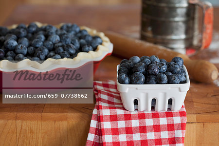 Blueberries and blueberry tart