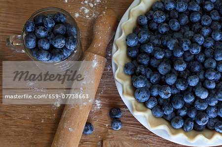 Blueberries and blueberry tart