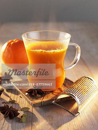Sea-buckthorn punch with orange and star anise