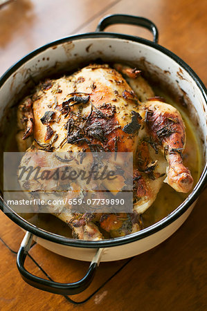 Oven roasted chicken with herbs
