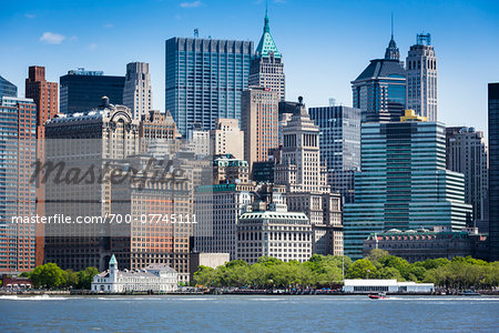 Battery Park and Lower Manhattan Skyline, New York City, New York, USA
