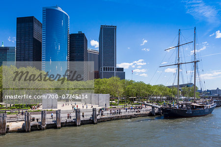 Tall Ship docked at Battery Park, New York City, New York, USA