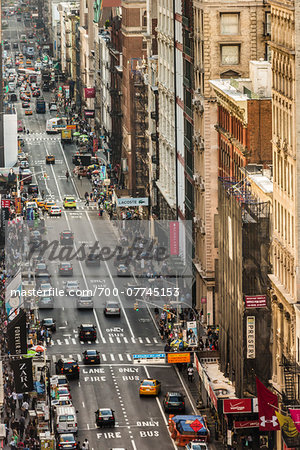 High Angle View of Broadway, New York City, New York, USA