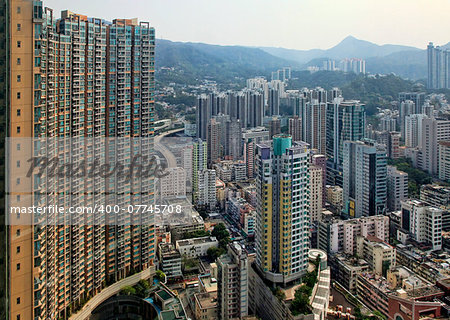 HONG KONG, CHINA - MARCH 28: Residential building in Hong Kong, March 28, 2012. The city is one of the most populated areas in the world.