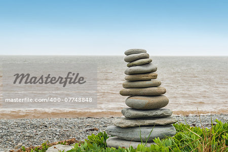 Stone sculpture Inukshuk (Cape Enrage, New Brunswick, Canada)