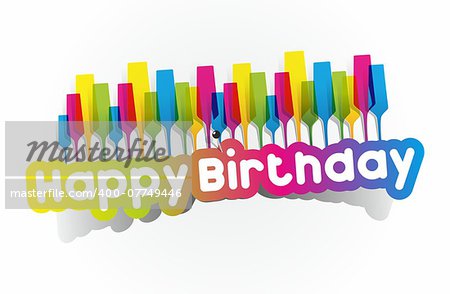 Happy Birthday Greeting Card vector illustration