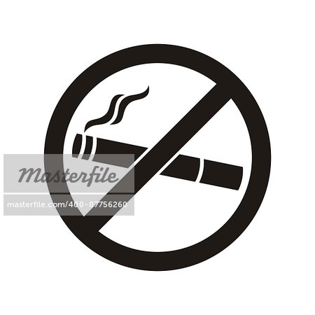 Black vector no smoking icon on white background