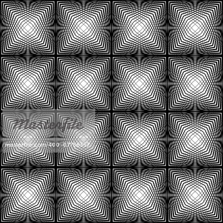 Design seamless square trellised pattern. Abstract geometric monochrome background. Speckled texture. Vector art