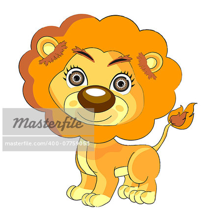 Cute lion cartoon art illustration  art vect