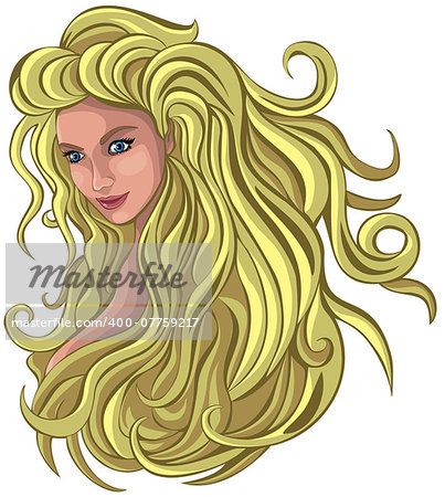 Illustration of a blond with long hair