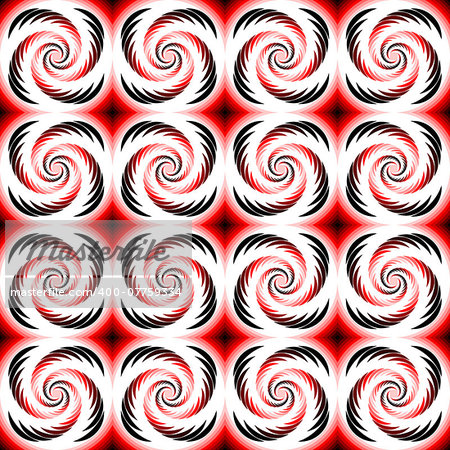 Design seamless colorful spiral geometric pattern. Abstract twisted textured background. Vector art. No gradient