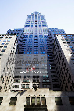 Looking up at Chrysler Building, Midtown Manhattan, New York City, New York, USA