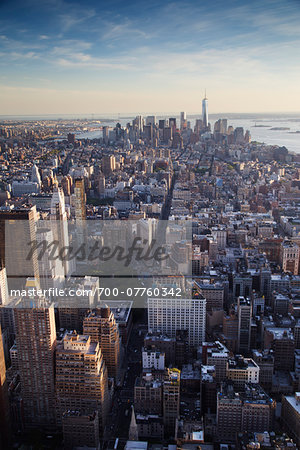 Aerial View of New York City Skyline, New York, USA