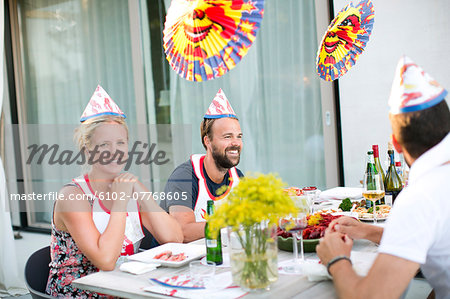 People at crayfish party, Stockholm, Sweden