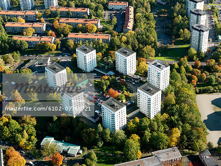 Aerial view of buildings in Stockholm, Sweden