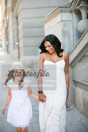 Smiling mother with daughter