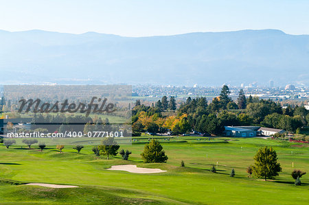Orchard Greens Golf Course with Kelowna in the background