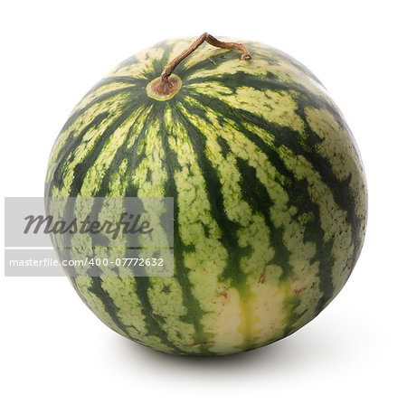 Green watermelon isolated on a white background
