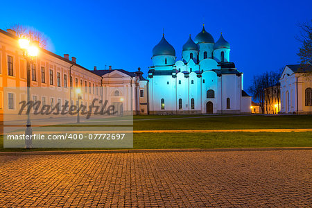 Night Scene Architecture Novgorod Kremlin