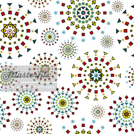 Abstract white background with stylized flowers