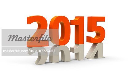 2014-2015 change represents the new year 2015, three-dimensional rendering