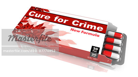 Cure for Crime - Orange Open Blister Pack Tablets Isolated on White.