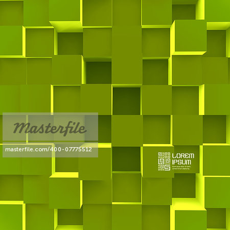 3d blocks structure background. Abstract illustration.