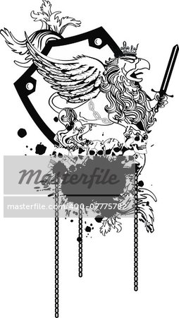 gryphon tattoo tshirt isolated coat of arms in vector format very easy to edit