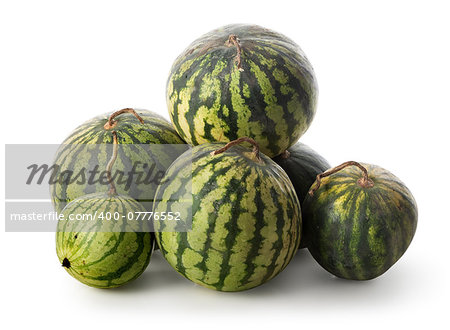 Heap of watermelons isolated on a white background