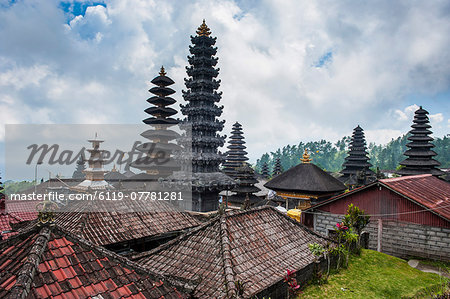 Overlook over the Pura Besakih temple complex, Bali, Indonesia, Southeast Asia, Asia