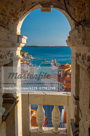 Old Town from Church of St. George (Cerkev sv. Jurija), Piran, Primorska, Slovenian Istria, Slovenia, Europe