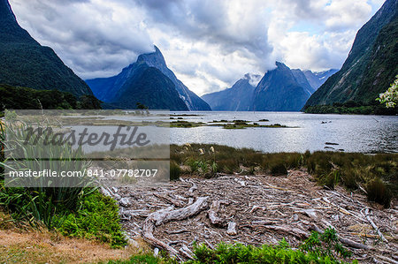 Dramatic clouds in Milford Sound, Fiordland National Park, UNESCO World Heritage Site, South Island, New Zealand, Pacific