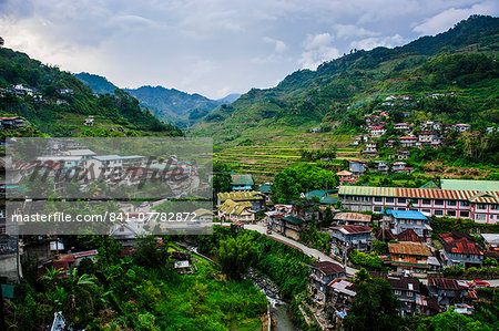 View over the town of Banaue, Northern Luzon, Philippines, Southeast Asia, Asia
