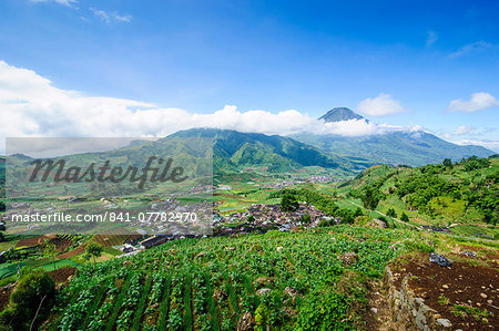 View over the Dieng Plateau, Java, Indonesia, Southeast Asia, Asia