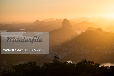 View from Chinese Vista at dawn, Rio de Janeiro, Brazil, South America