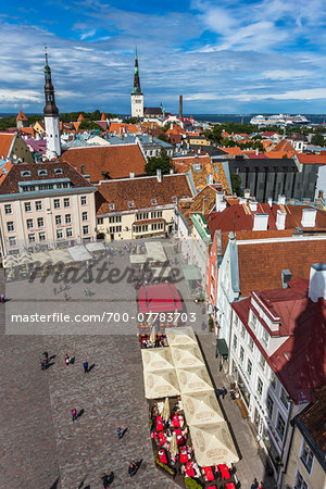 Overview of the Town Hall Square, Tallinn, Estonia