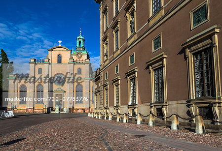 View of the Stockholm Cathedral (Church of St Nicholas, Storkyrkan (The Great Church) in Gamla Stan (Old Town), Stockholm, Sweden