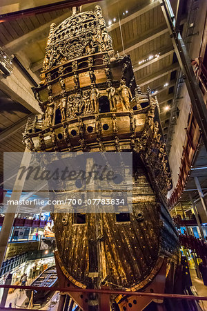 Close-up of the Vasa warship, Vasa Museum, Stockholm, Sweden