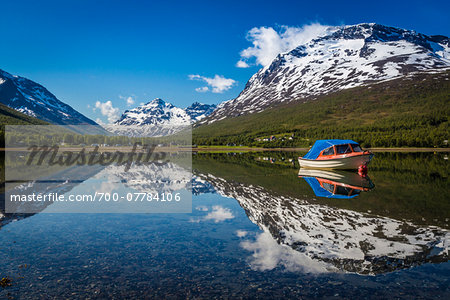 Boat on Lake, Ramfjord, Tromso, Norway