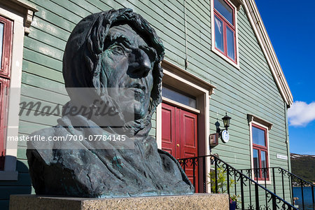 Bust of Roald Amundsen at Polar Museum, Tromso, Norway