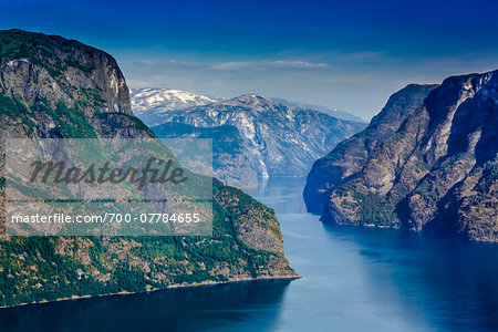 Aurlandsfjord from Stegastein Viewpoint, Aurland, Sogn og Fjordane, Norway