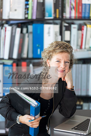 Woman working on laptop