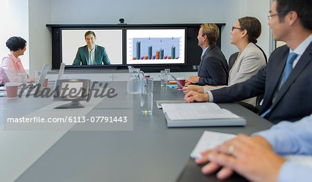 Business people having teleconference meeting